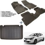Carx Renault Clio 4 Hb 3D Havuzlu Oto Paspas ve 3D Bagaj Havuzu (2013 ve Sonrası) - Siyah