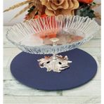 Caş Dekorasyon Aurora Metal Ayaklı Oval Servis Tabağı Salata Tabağı 33 X 25 Cm - Gümüş
