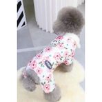 Caş Dekorasyon Beyaz Renk Çiçek Figürlü Su Geçirmez Kalın Tüylü Astarlı Xxl Köpek Mont