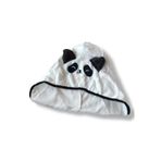 Caş Dekorasyon Beyaz Renk Panda Figürlü Lastikli Saç Havlusu/ Bone