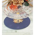 Caş Dekorasyon Florance Metal Ayaklı Servis Tabağı Sunum Tabağı 31X31 cm - Gold