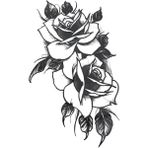 Caş Dekorasyon Gül Figürlü Geçici Mini Dövme Tattoo - Desenli