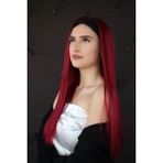 Caş Dekorasyon Isıya Dayanıklı Yarımay Çıt Çıt Saç - 39# - Şarap Kızıl - Düz - 60 Cm - 110 Gr