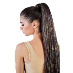 Caş Dekorasyon Karışık Renk Yan Postiş Hair Tinsel Shiny Hair-50 Cm- (2 Adet)