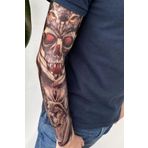 Caş Dekorasyon Kurukafa ve Baykuş Modelli Kol Dövme Tattoo