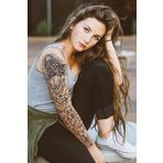 Caş Dekorasyon Motifli Geçici Kol Dövme Tattoo