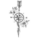Caş Dekorasyon Pusula Figürlü Geçici Mini Dövme Tattoo