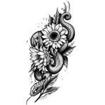 Caş Dekorasyon Yılan Ve Çiçek Figürlü Geçici Dövme Tattoo