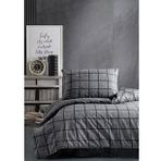 Casa Carina Kare Siyah Ranforce Lastikli Çarşaflı Tek Kişilik Nevresim Takımı - 160 x 220 cm