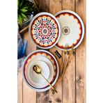 Casa De Bella Bohem 24 Parça 6 Kişilik Modern Gold Şeritli Yemek Takımı
