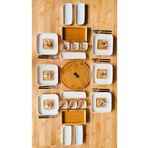 CASA DE BELLA Modern 79 Parça 12 Kişilik Bambu Porselen Kahvaltı Takımı