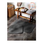 Casa Deluxe Home (100X60-60X50) 2'li Antrasit Peluş Post Yumuşak Yıkanabilir Banyo Halısı Klozet Takımı
