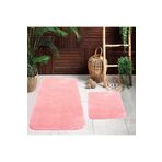 Casa Deluxe Home 2'li Pembe (80X50-50X40) Peluş Post Yumuşak Yıkanabilir Banyo Halısı Klozet Takımı