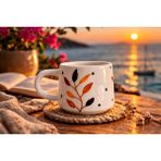 Casa Plus El Işi Bozkır Desenli Klasik Seramik Kupa Bardak Mug - 1 Adet - Renkli