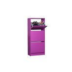 Casa Vital Adore Flat Duo 3 Katlı Ayakkabılık Dolabı, Mor