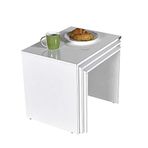 Casa Vital Adore Mobilya Triple Zigon Sehpa - Lake Beyaz İç içe geçmiş 3 sehpadan oluşmaktadır. Kullanışlı ve estetik tasarım Damla ayaklar 55 x 47 x 40 cm (Genişlik x Yükseklik x Derinlik)