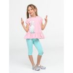 Casabony Bunny Kolları Fırfırlı Tunik + Tayt Takım - 5 Yaş - Pembe