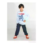 Casabony CS-23K-037 Çizgili T-Rex Mavi Erkek Çocuk Pantolon Takım