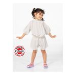 Casabony Ekru Keten Kız Şort + Tunik Takım CS-25Y-010