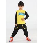 Casabony Original T-Rex Sarı - Siyah Pantolon + T-Shirt Takım - 3 Yaş