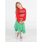 Casabony Snow Cute Kız Çocuk Etek + Sweatshirt Takım - Kırmızı - 10 Yaş