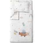 Casadora Baby Happy Tony %100 Pamuk Saten Tek Kişilik Çocuk Nevresim Takımı - Beyaz - 160 x 220 cm