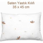 Casadora Baby Happy Tony %100 Pamuk Saten Yastık Kılıfı - 35 x 45 cm - Beyaz
