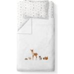 Casadora Baby Tek Kişilik Nevresim Takımı %100 Pamuk Saten 160 x 220 cm Beyaz - Kahverengi Çiçek Desenli