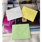 Casalinghi 10 Adet Sevimli Küçük Mesaj Zarfı Seti - 7x9 cm Karışık Renkli (Yeşil, Beyaz, Sarı) Tebrik Kartı Zarfı