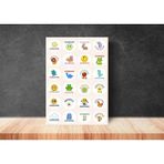 Casalinghi Ingilizce Karışık Aferin Okul Kurs Ödül Etiketi Yuvarlak Mat Çıkartma Reward Sticker 4 cm (90 Adet)