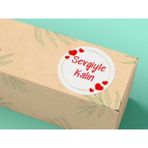 Casalinghi Kalpli Kırmızı Sevgiyle Kalın Etiketi Yuvarlak Mat Sticker Red Hearts 4 cm 33 Adet