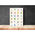 Casalinghi Karışık Aferin Okul Kurs Ödül Etiketi Yuvarlak Mat Çıkartma Round Reward Sticker 4 cm (120 Adet)