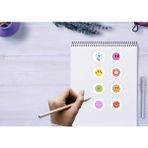 Casalinghi Renkli Karışık Gülen Yüzler Etiketleri Sevimli Suratlar Yuvarlak Mat Sticker 3 cm (95 Adet)