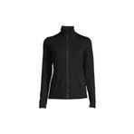 Casall 22160-901 Rib Detail Training Siyah Dik Yaka Düz Zip Kadın Ceket