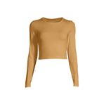 Casall Crop Long Sleeve O Yaka T-Shirt, 40, 5002972415, Sarı, Kadın