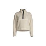 Casall Tam Balıkçı Yaka Düz Beyaz 22188-003 Pile Half Zip Kadın Zip Ceket