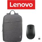 Case 15.6" B210 Laptop Sırt Çantası Gri + Lenovo 400 Wireless Kablosuz Mouse Siyah