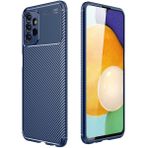 Case 4U A23 Uyumlu Kılıf Rugged Armor Karbon Desenli Lüx Negro Silikon Arka KapakLacivert - Galaxy A23