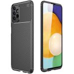 Case 4U A23 Uyumlu Kılıf Rugged Armor Karbon Desenli Lüx Negro Silikon Arka KapakSiyah - Galaxy A23