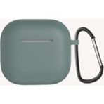 Case 4u Apple Airpods 4 Standart Silikon Kılıf Taşıma Ipi Takma Slotlu Soft Yumuşak Kılıf Koyu Yeşil
