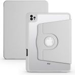 Case 4u Apple iPad Air 10.9 2020 (4.nesil) Tablet Kılıf Termik Kalem Bölmeli Dönebilen Standlı Pu Deri Arkası Yumuşak Silikon 360 Tam Koruma Gri