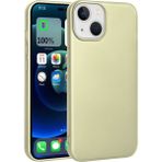 Case 4U Apple iPhone 14 Kılıf Klasik Mat Silikon Lüks Arka Kapak Premier Altın