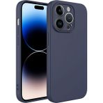 Case 4U Apple iPhone 14 Pro Max Kılıf Kamera Korumalı Içi Kadife Logosuz Mara Lansman Silinebilir Arka Kapak Lacivert