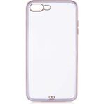 Case 4U Apple iPhone 7 / 8 Plus Kılıf Kamera Korumalı Pastel Renk Voit Clear Kapak Lila