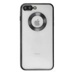 Case 4U Apple iPhone 7 Plus / 8 Plus Kılıf Kamera Korumalı Logo Gösteren Omega Kapak Siyah - iPhone 7/8 Plus