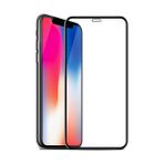 Case 4U Apple iPhone X 5D Tam Kaplayan Tamperli Cam Ekran Koruyucu Curved Kırılmaz Kenar - Siyah
