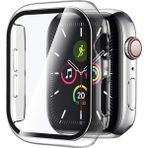 Case 4U Apple Watch Seri 1/2/3/4/5/6/7/8/SE/Ultra 38mm 40mm 41mm 42mm 44mm 45mm 49mm Kasa ve Ekran Koruyucu 360 Koruma Gard 01 Şeffaf - Saydam