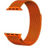 Case 4U Apple Watch Seri 1/2/3/4/5/6/7/8/SE/Ultra 38mm 40mm 41mm 42mm 44mm 45mm 49mm Kordon Kayış Metal Hasır Milano Loop KRD-01 Orange