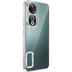Case 4u Huawei Honor 90 Kılıf Tek Kamera Çerçeveli Logo Gösteren Omega Kapak Gümüş