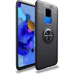 Case 4U Huawei Mate ile uyumlu 30 Lite Kılıf Autofocus Shockprof Ravel Yüzüklü Standlı Slikon Kapak Siyah HBCV00000AS7JN